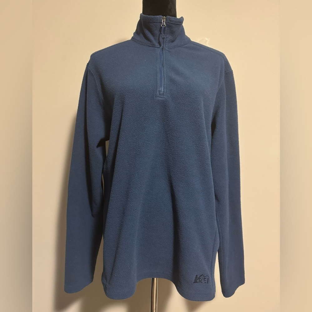 EUC REI Co-op Blue Quarter-Zip Fleece Pullover size medium